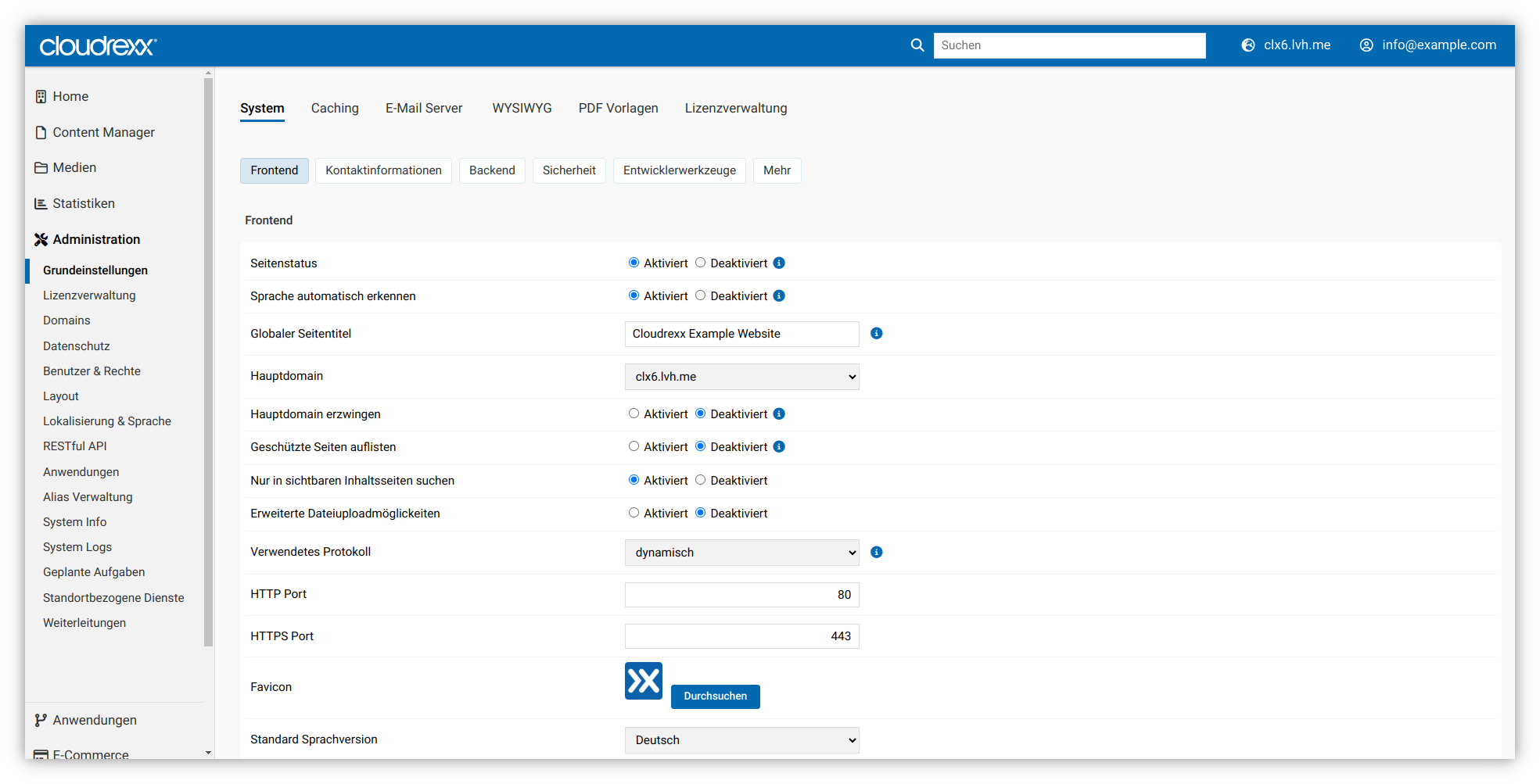 Neues Backend-GUI